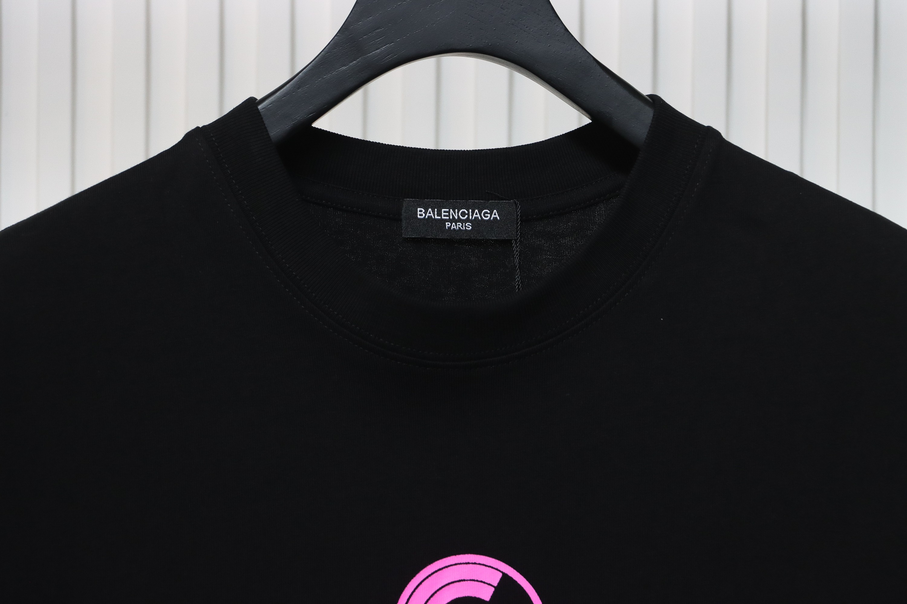 Balenciaga 24ss letter logo print short sleeve black
