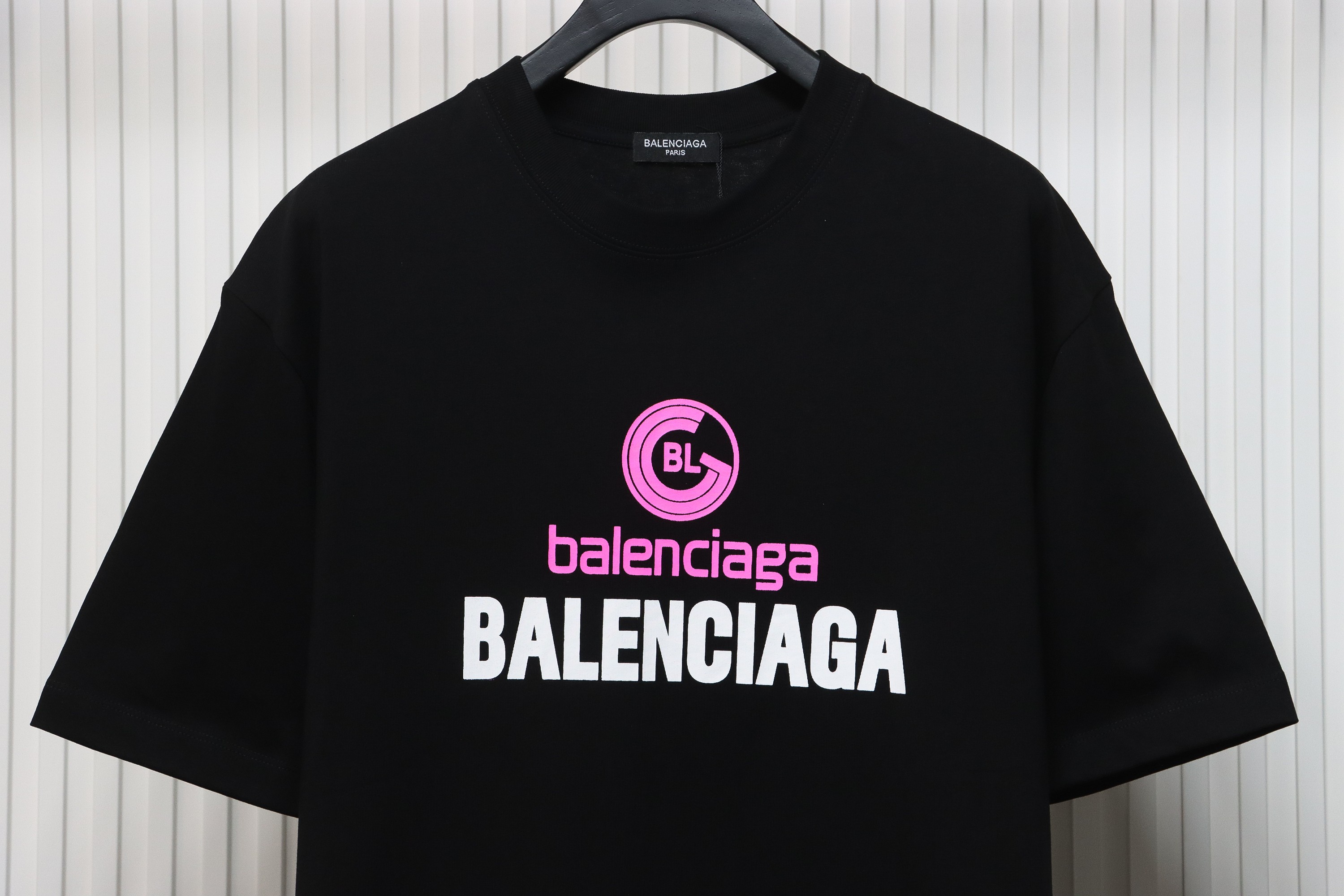 Balenciaga 24ss letter logo print short sleeve black