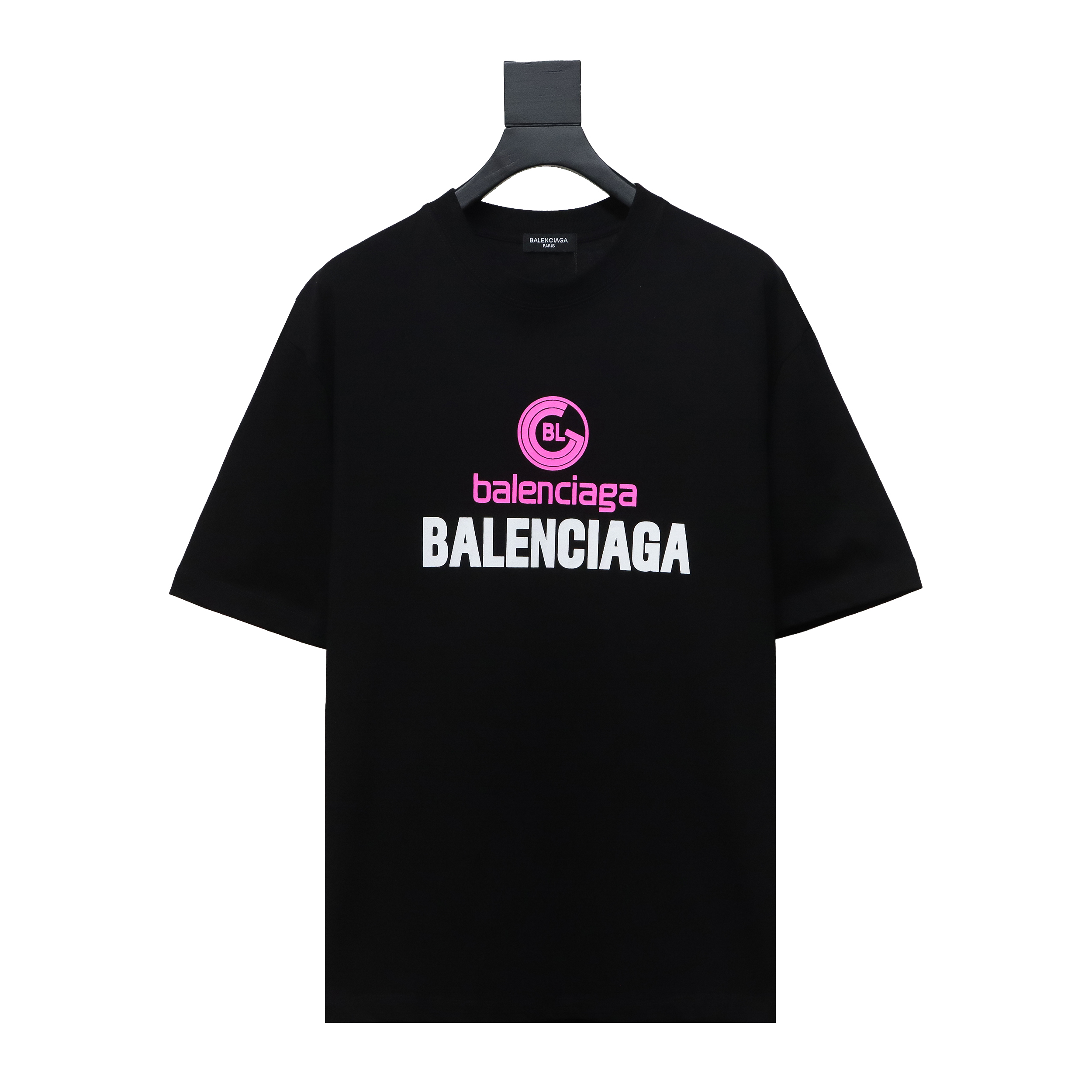 Balenciaga 24ss letter logo print short sleeve black