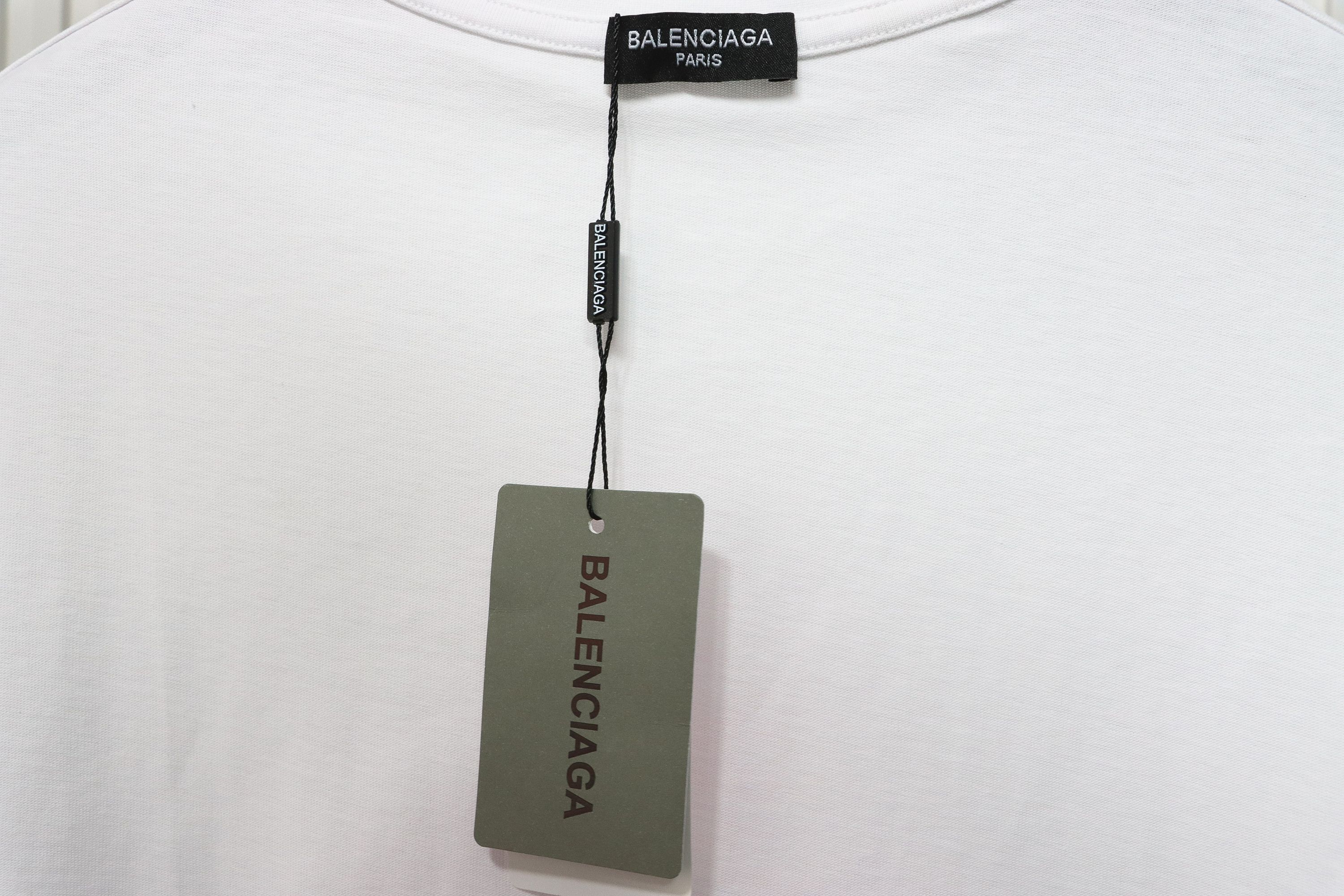 Balenciaga 24ss letter logo print short sleeve white