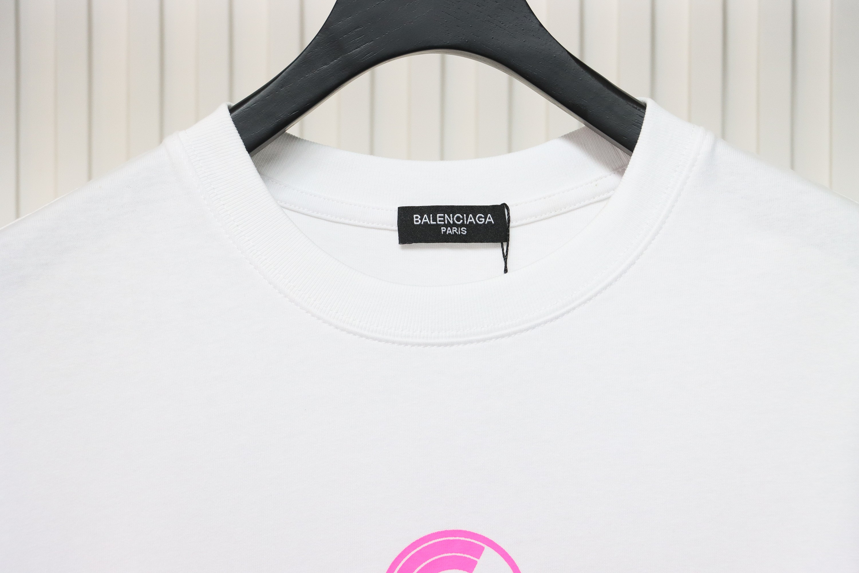 Balenciaga 24ss letter logo print short sleeve white