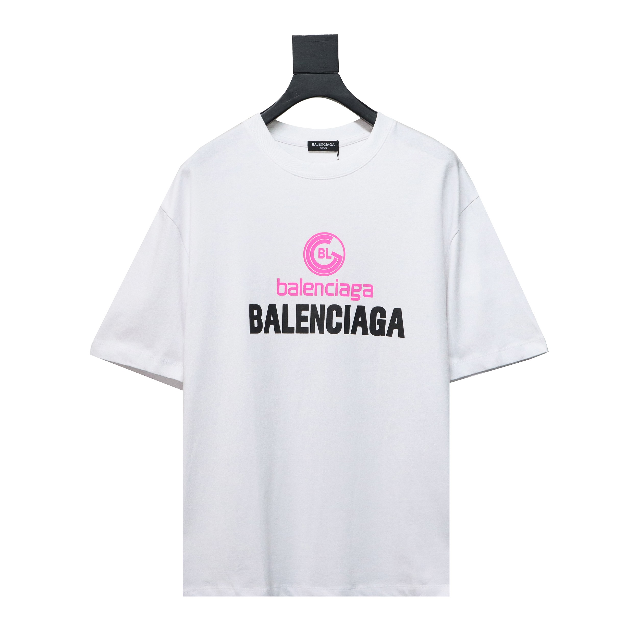 Balenciaga 24ss letter logo print short sleeve white