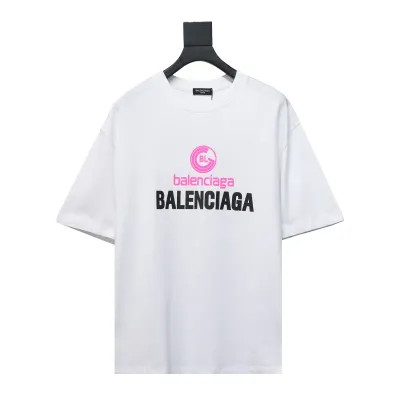 Balenciaga 24ss letter logo print short sleeve white 01