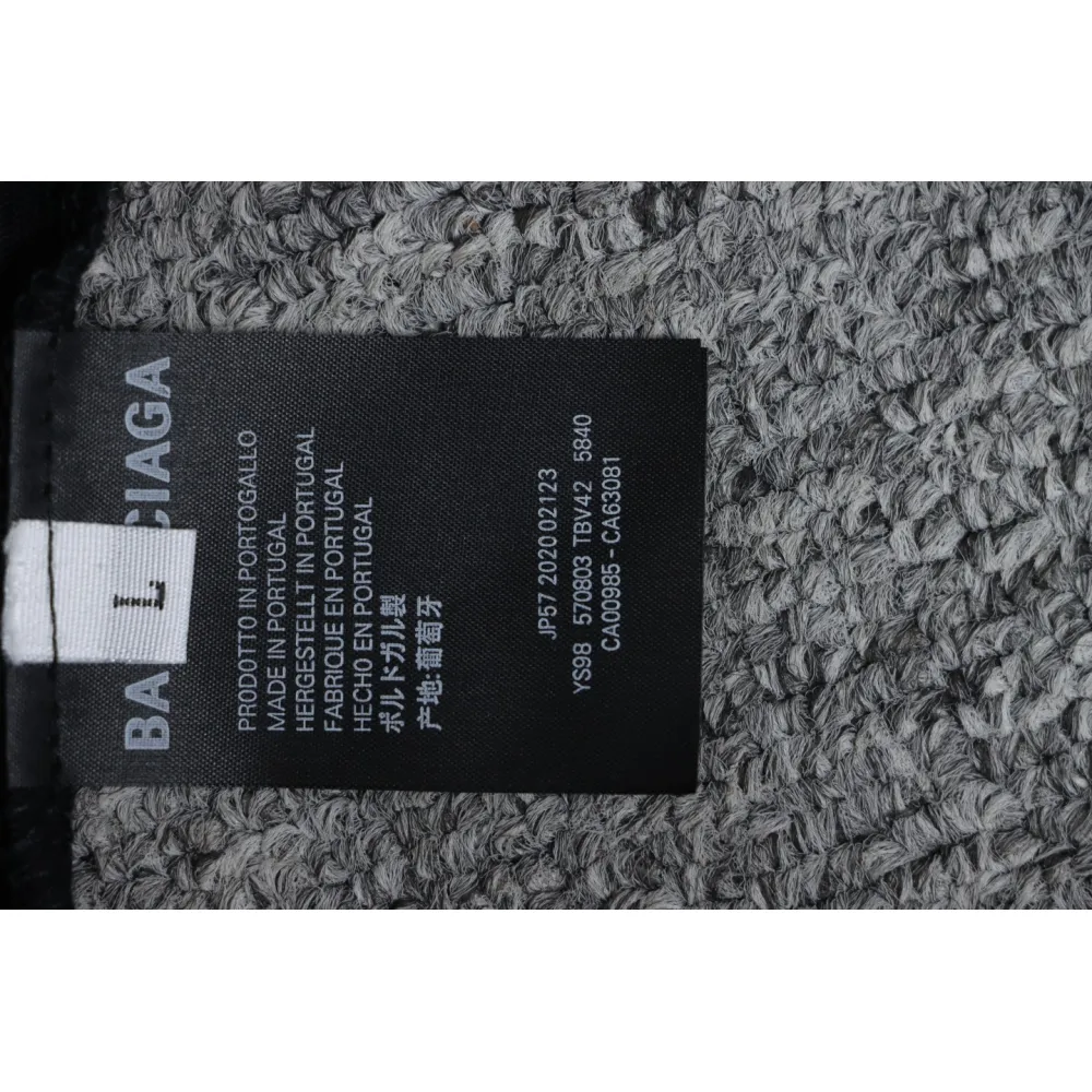 Balenciaga 24ss Mottled Distressed Letter Logo Short Sleeves Black