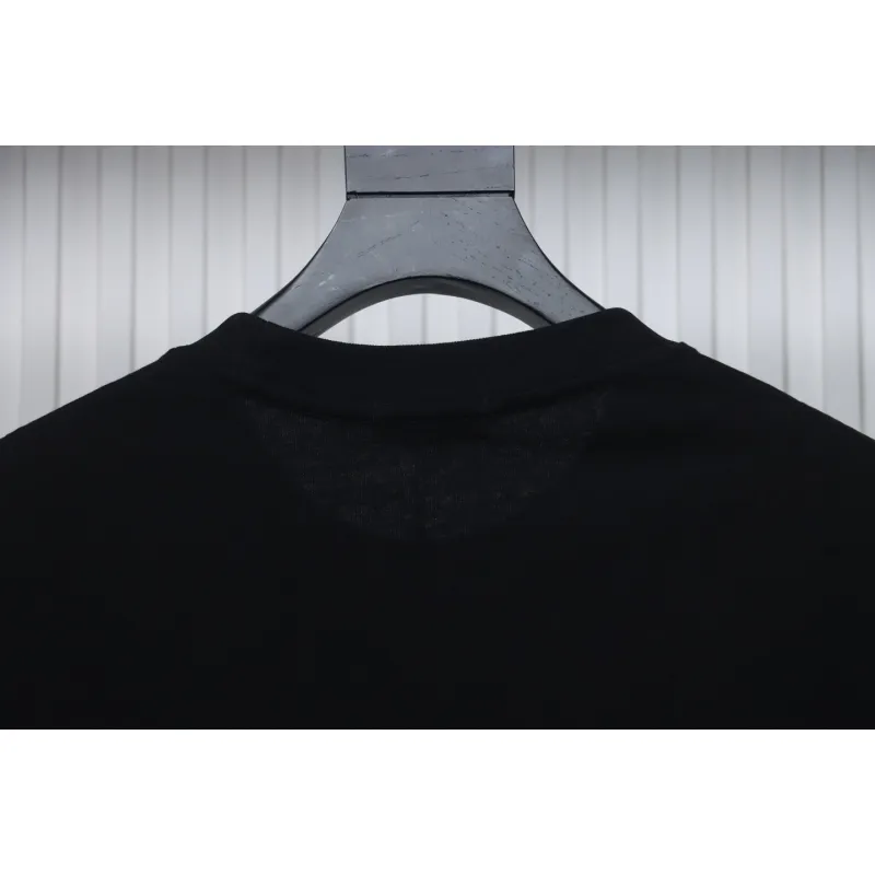 Balenciaga 24ss Mottled Distressed Letter Logo Short Sleeves Black