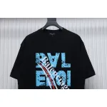 Balenciaga 24ss Mottled Distressed Letter Logo Short Sleeves Black
