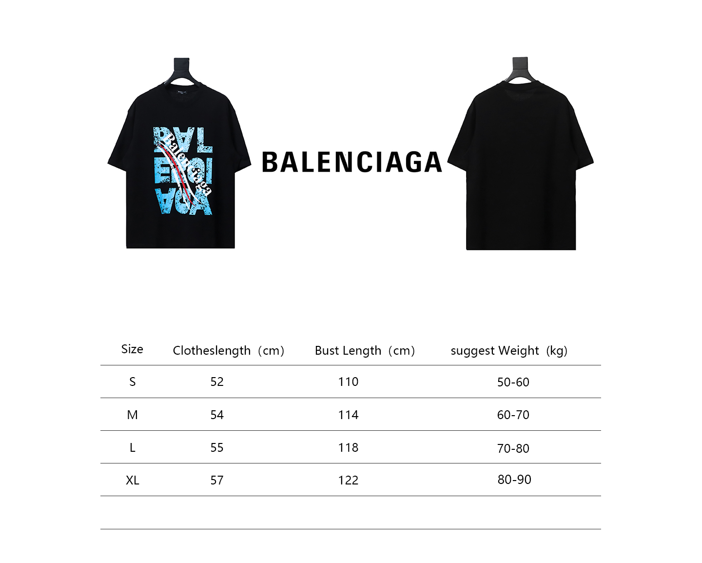 Balenciaga 24ss Mottled Distressed Letter Logo Short Sleeves Black