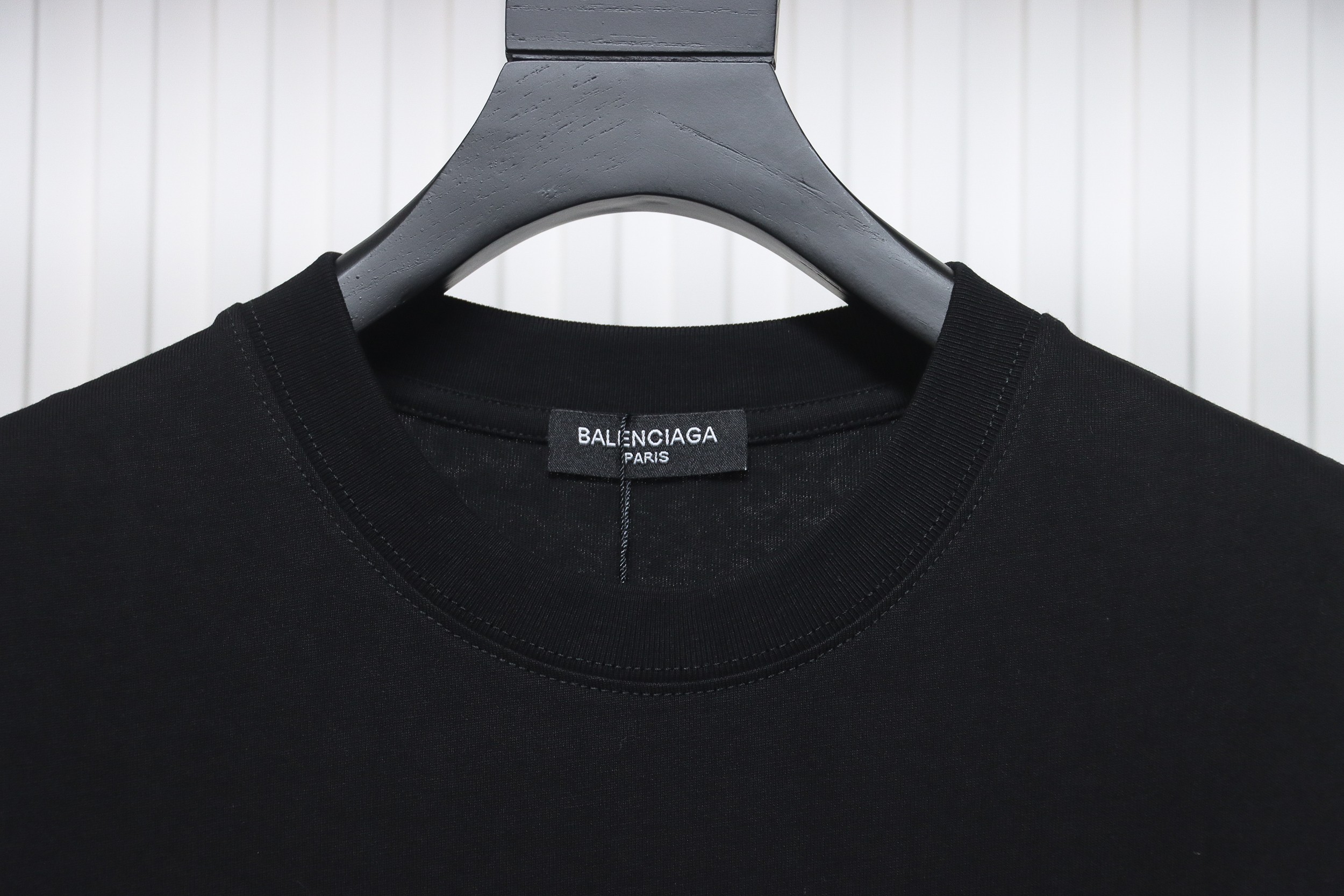 Balenciaga 24ss pink letter print short sleeve black