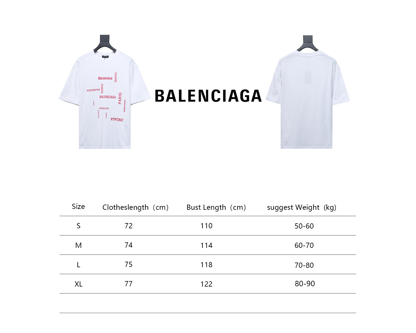 Balenciaga 24ss pink letter print short sleeve white