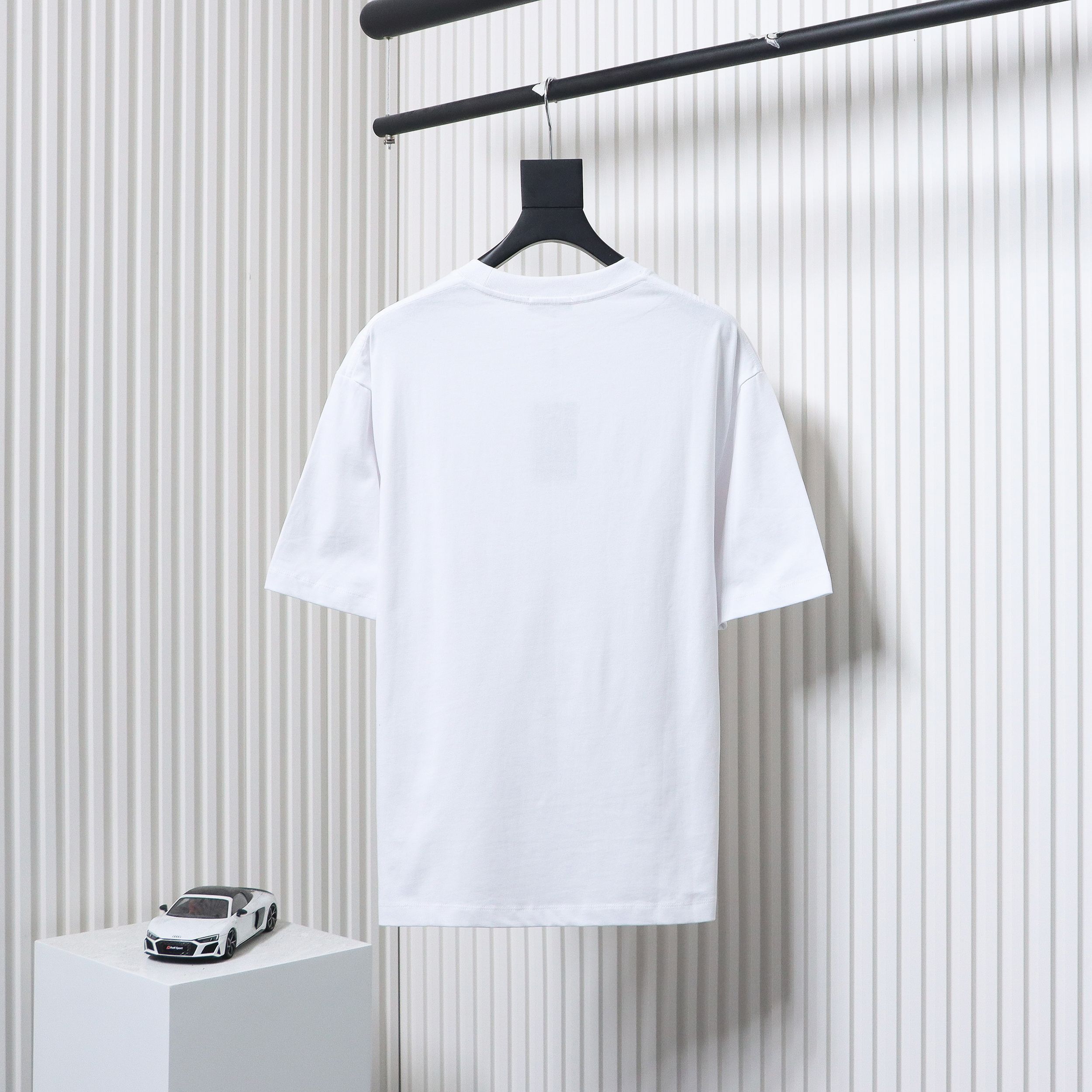 Balenciaga 24ss pink letter print short sleeve white