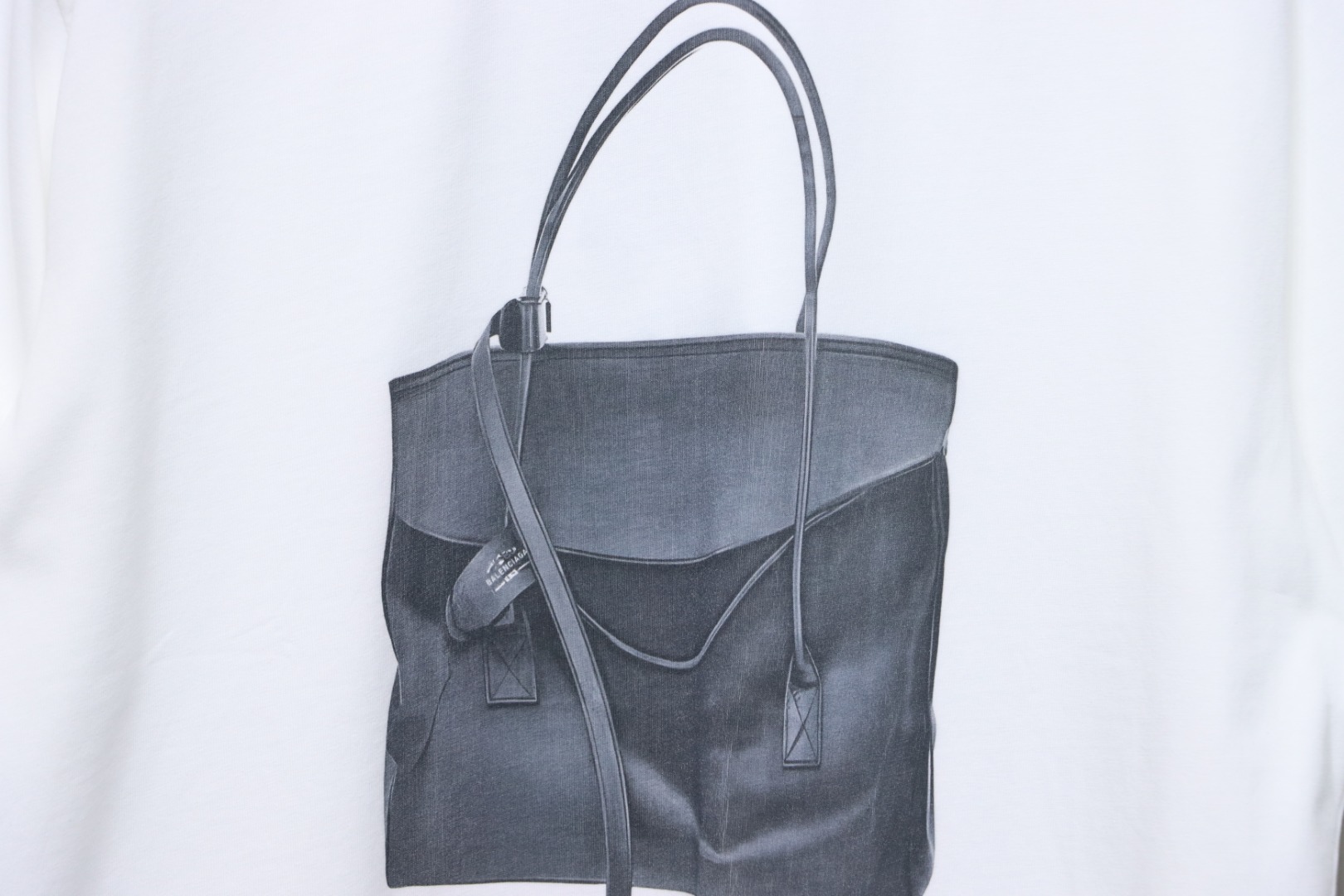 Balenciaga 25ss bag print short sleeve white