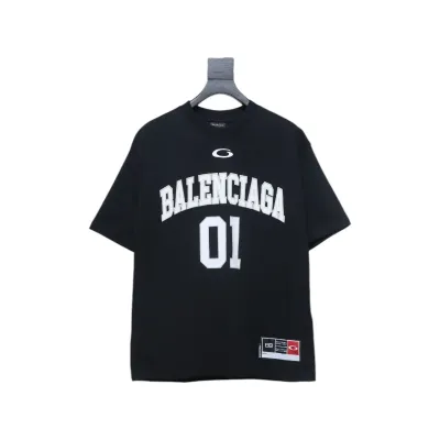 Balenciaga 25ss basketball embroidery 01 print short sleeve black 01