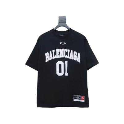 Balenciaga 25ss basketball embroidery 01 print short sleeve black 01