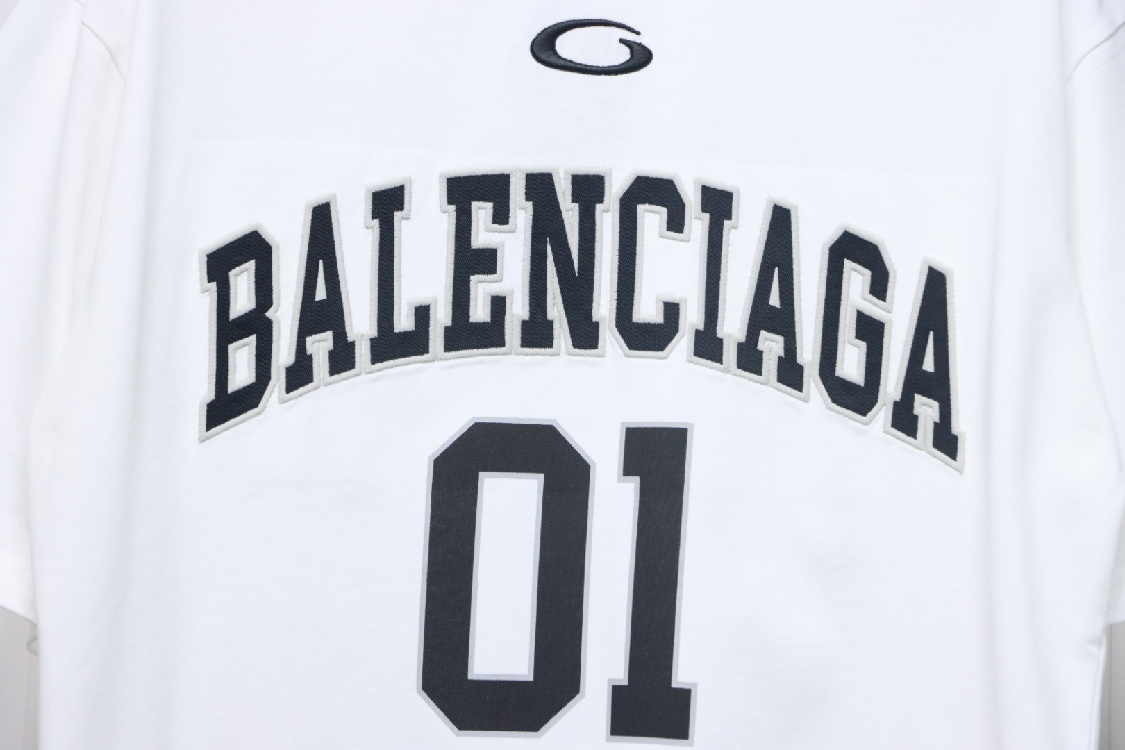 Balenciaga 25ss basketball embroidery 01 printed short sleeve White