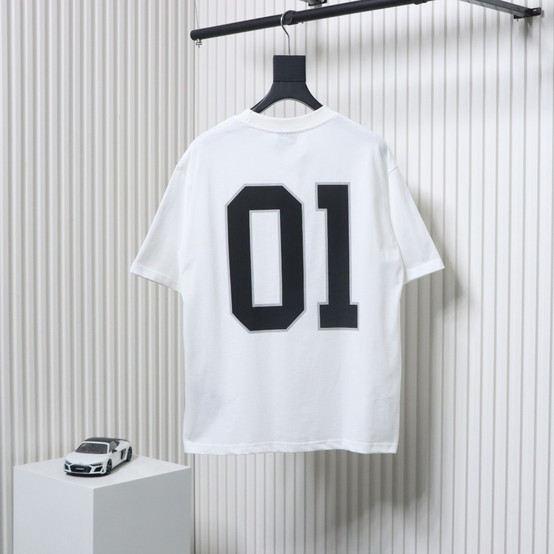 Balenciaga 25ss basketball embroidery 01 printed short sleeve White