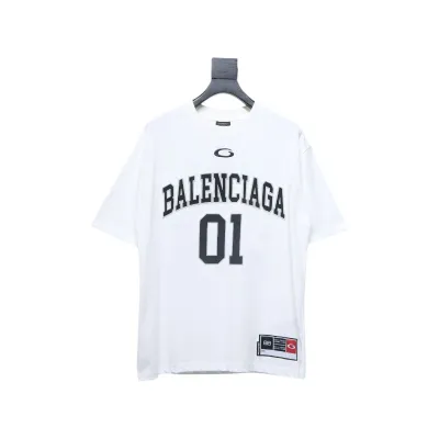 Balenciaga 25ss basketball embroidery 01 printed short sleeve White 01