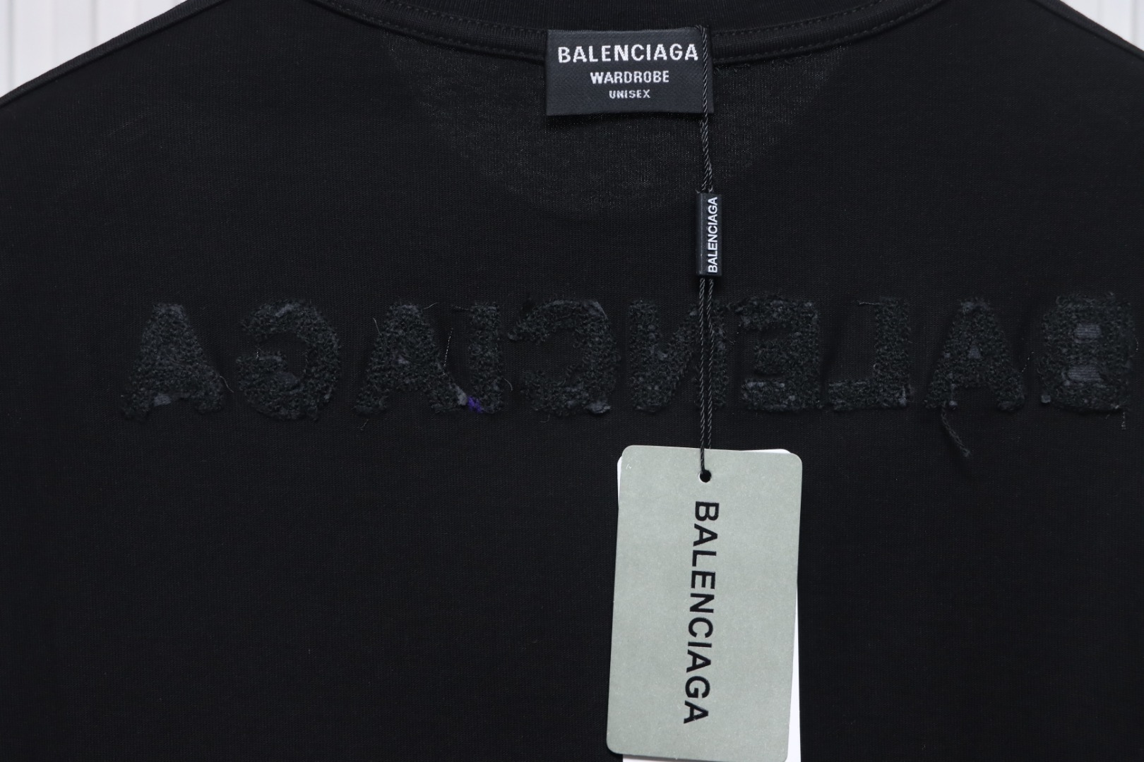 Balenciaga 25ss Double B towel embroidered short sleeve black