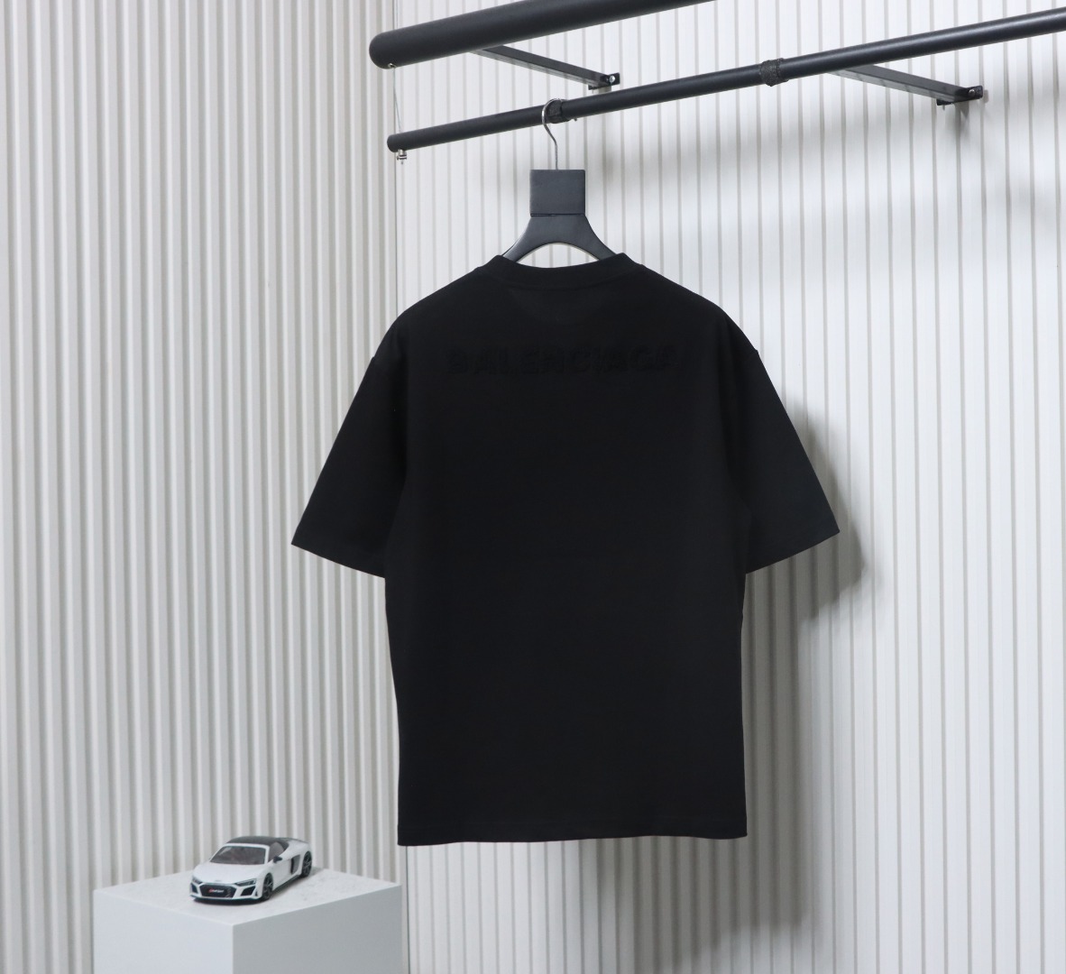 Balenciaga 25ss Double B towel embroidered short sleeve black