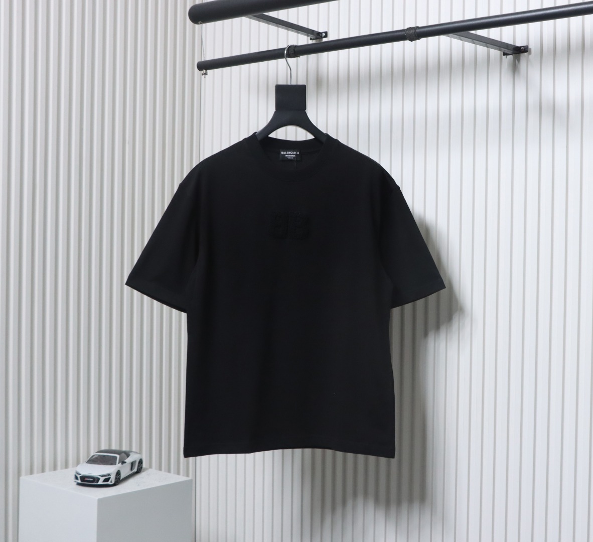 Balenciaga 25ss Double B towel embroidered short sleeve black
