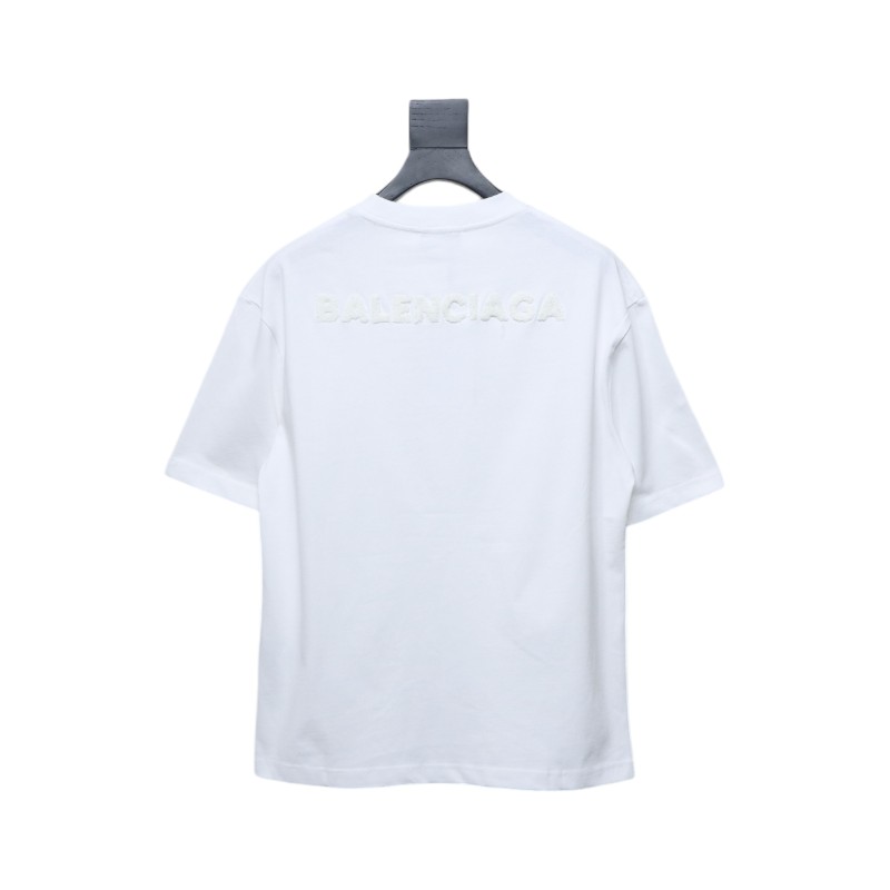 Balenciaga 25ss Double B towel embroidered short sleeve White