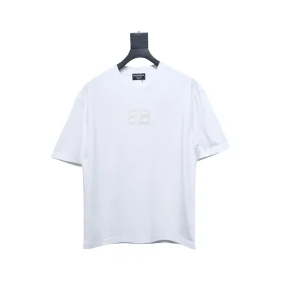 Balenciaga 25ss Double B towel embroidered short sleeve White 01
