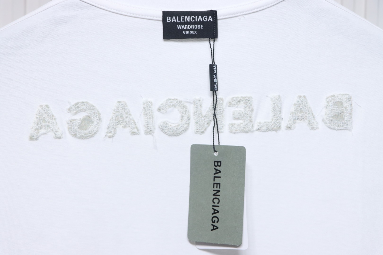 Balenciaga 25ss Double B towel embroidered short sleeve White