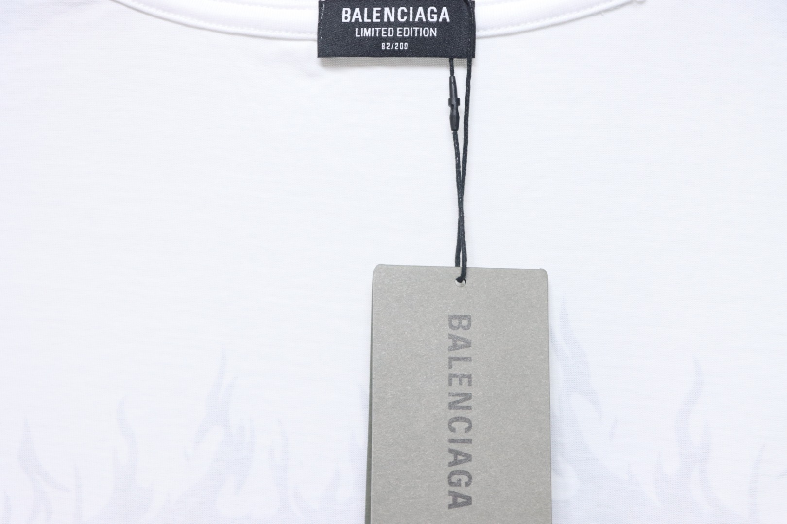 Balenciaga 25ss Flame Double B Letter Print Short Sleeve White