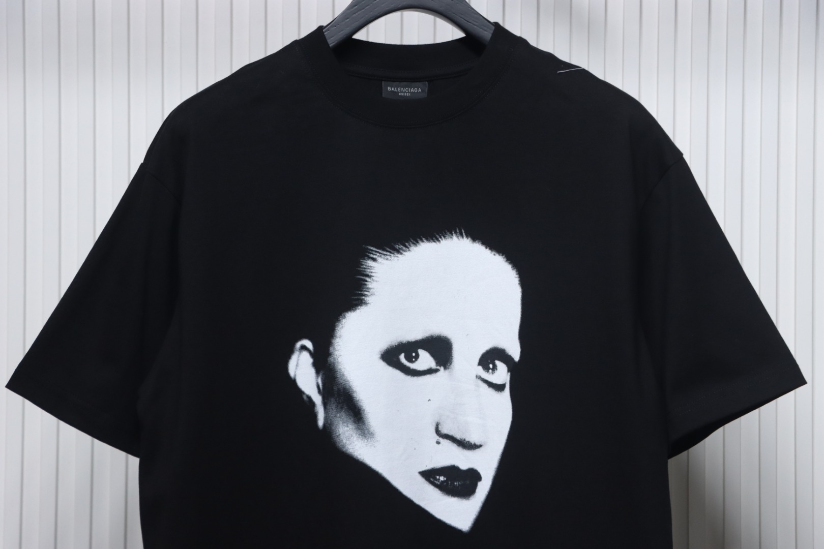 Balenciaga 25ss Mina Music Series Portrait and Album Printed Outline Short Sleeve T-shirt