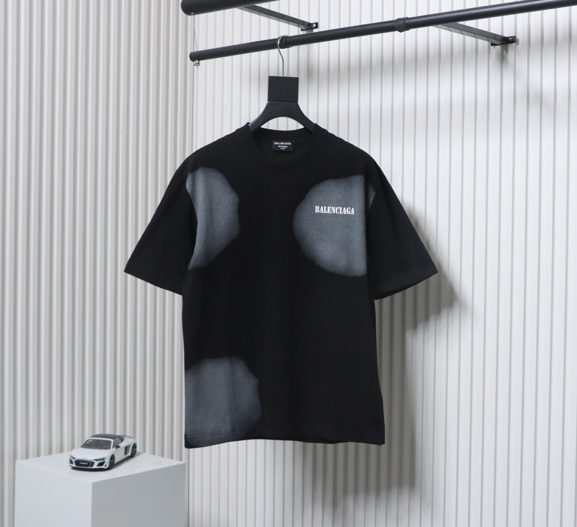 Balenciaga 25ss mottled back short sleeves black