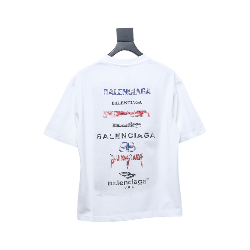 Balenciaga 25ss mottled back short sleeves White