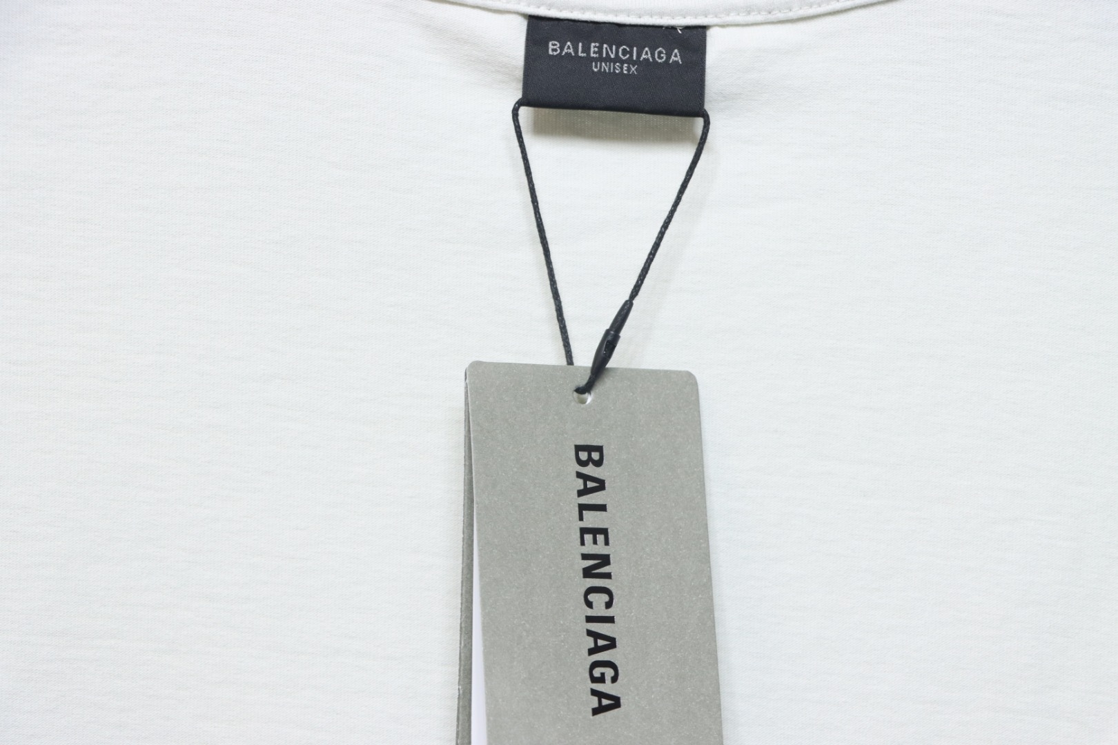 Balenciaga 25ss reverse letter double B print washed ripped short-sleeved T-shirt White