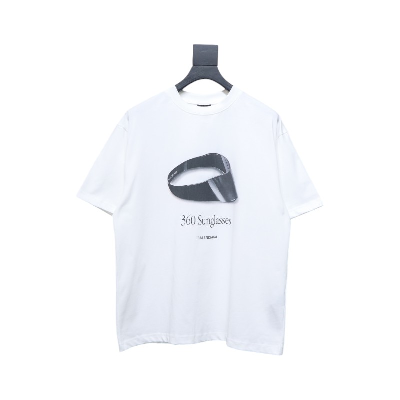 Balenciaga 25ss sunglasses print short sleeve white