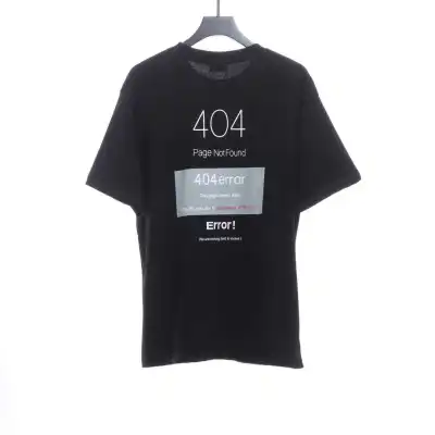 Balenciaga 404 slogan print short sleeve black 01