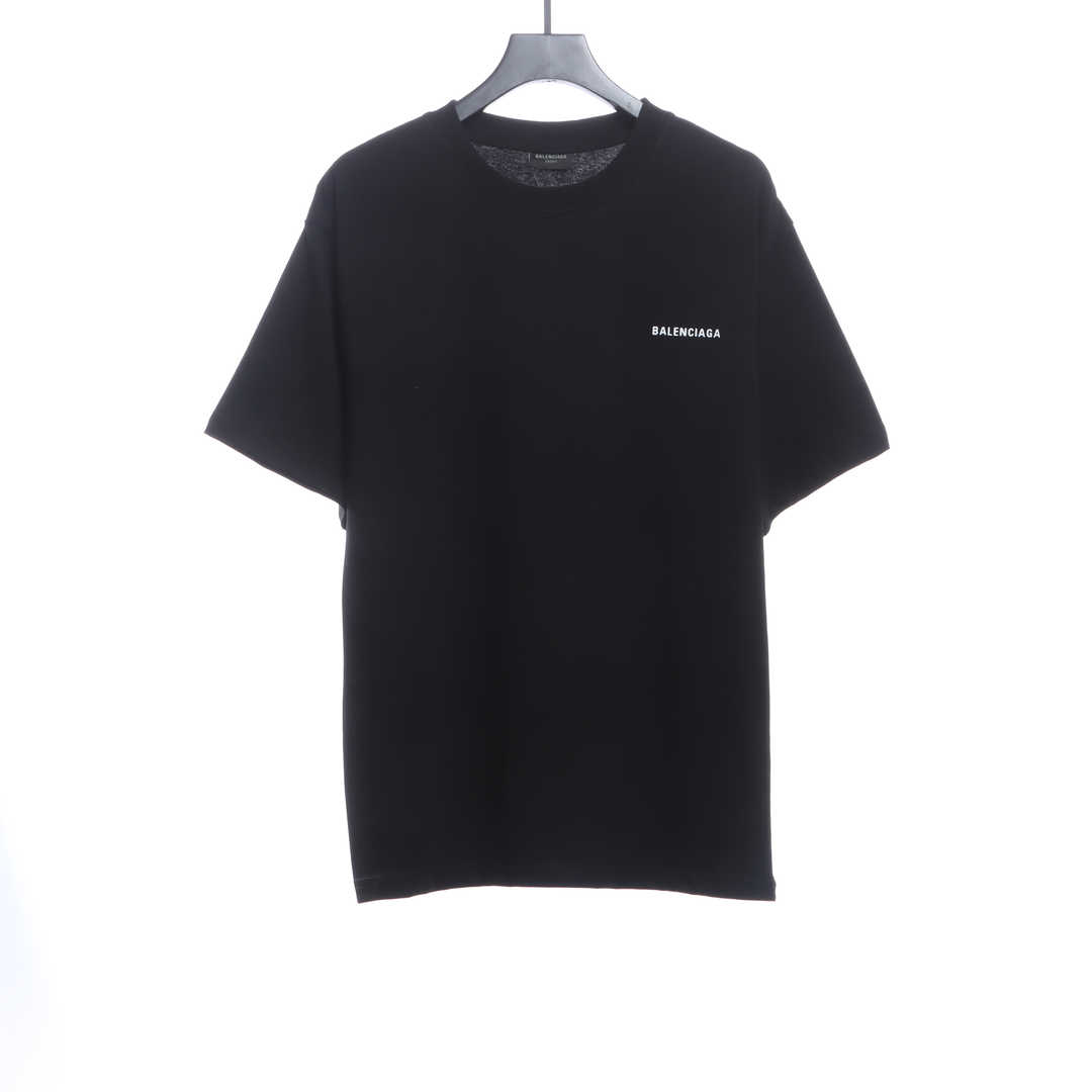 Balenciaga 404 slogan print short sleeve black