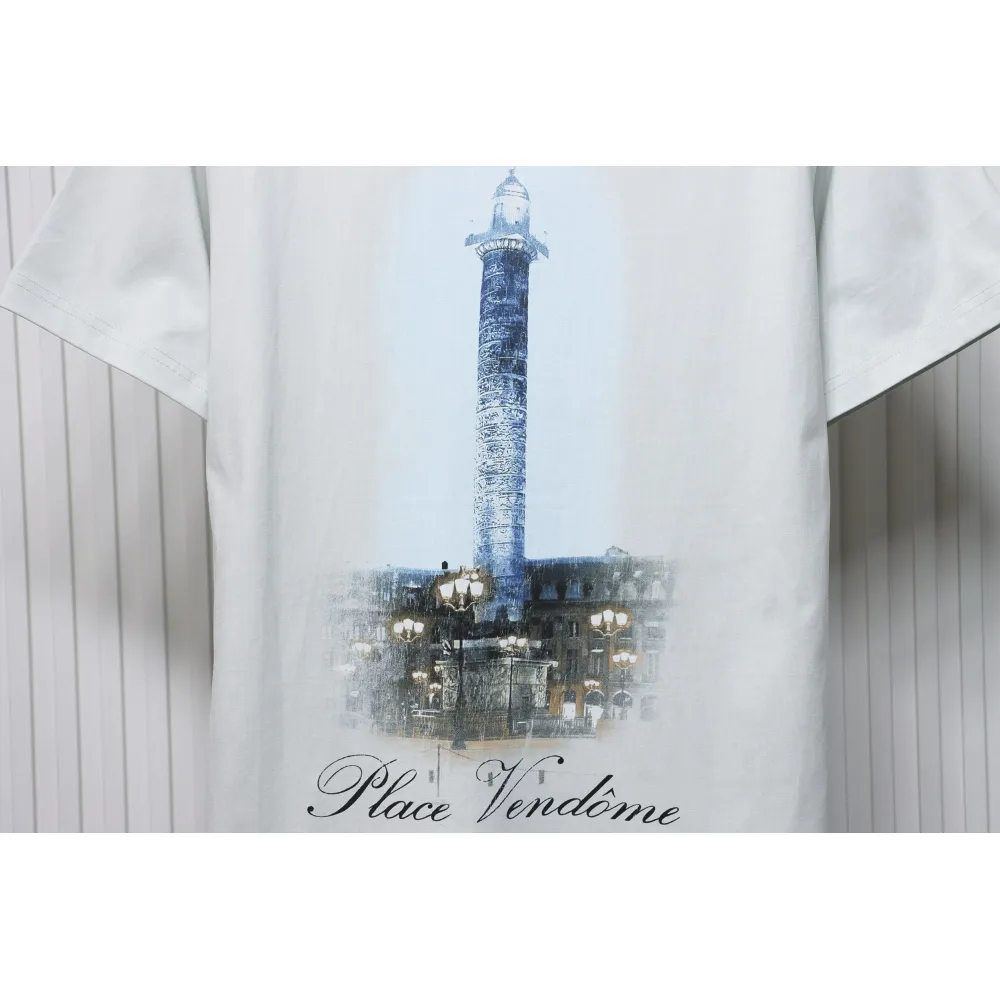 Balenciaga & VOGUE Paris joint lighthouse print short sleeves White