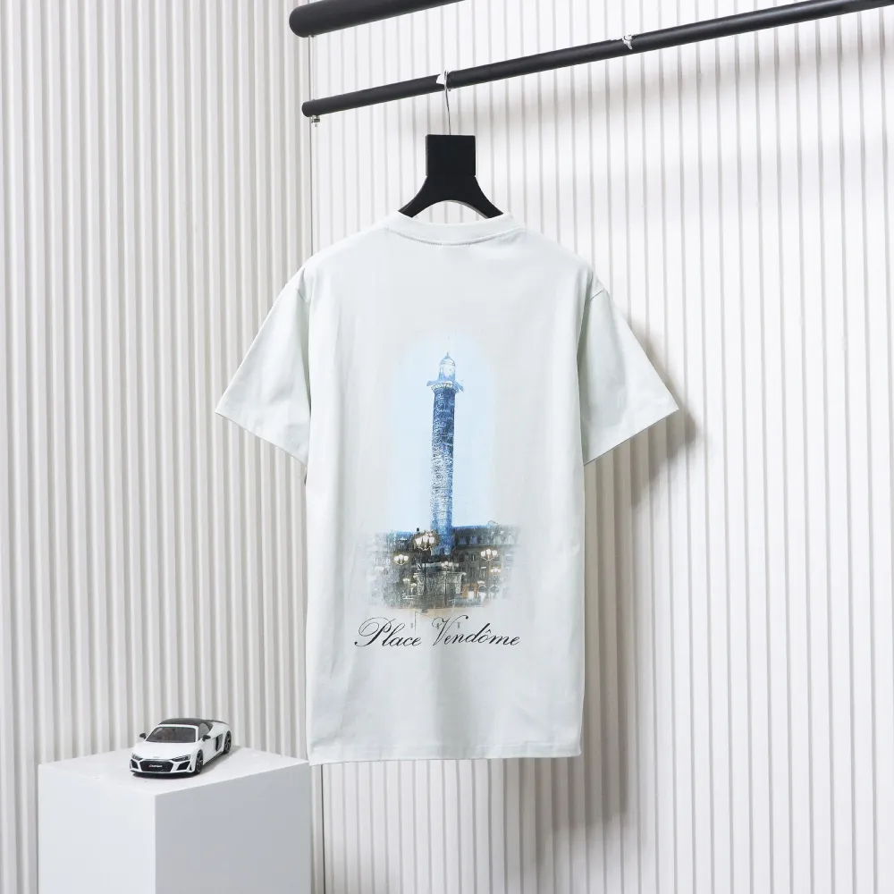 Balenciaga & VOGUE Paris joint lighthouse print short sleeves White