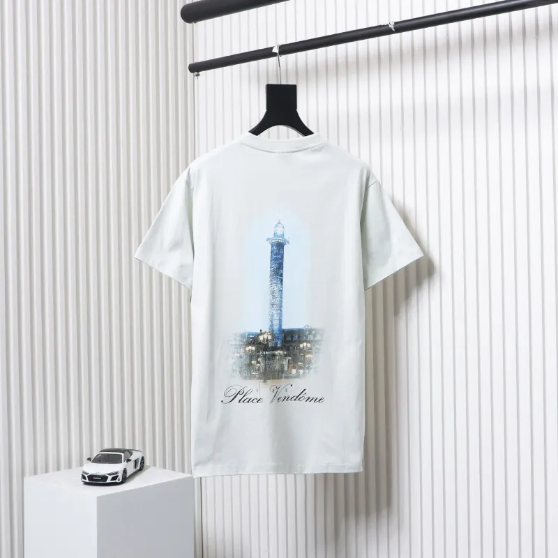 Balenciaga & VOGUE Paris joint lighthouse print short sleeves White