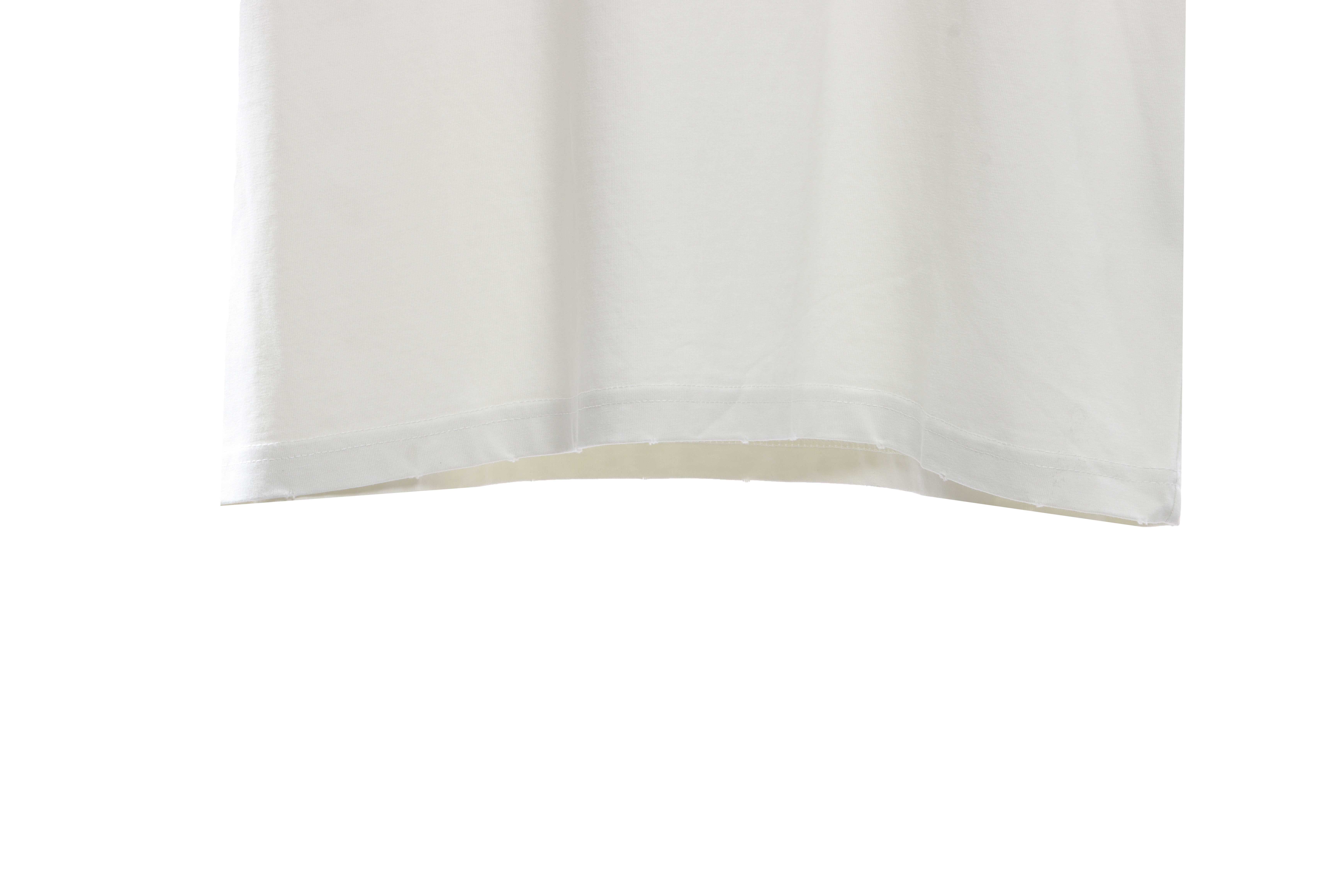 Balenciaga BB badge destroyed embroidered short sleeves white