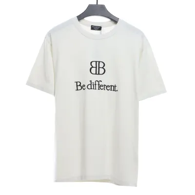 Balenciaga BB badge destroyed embroidered short sleeves white 01