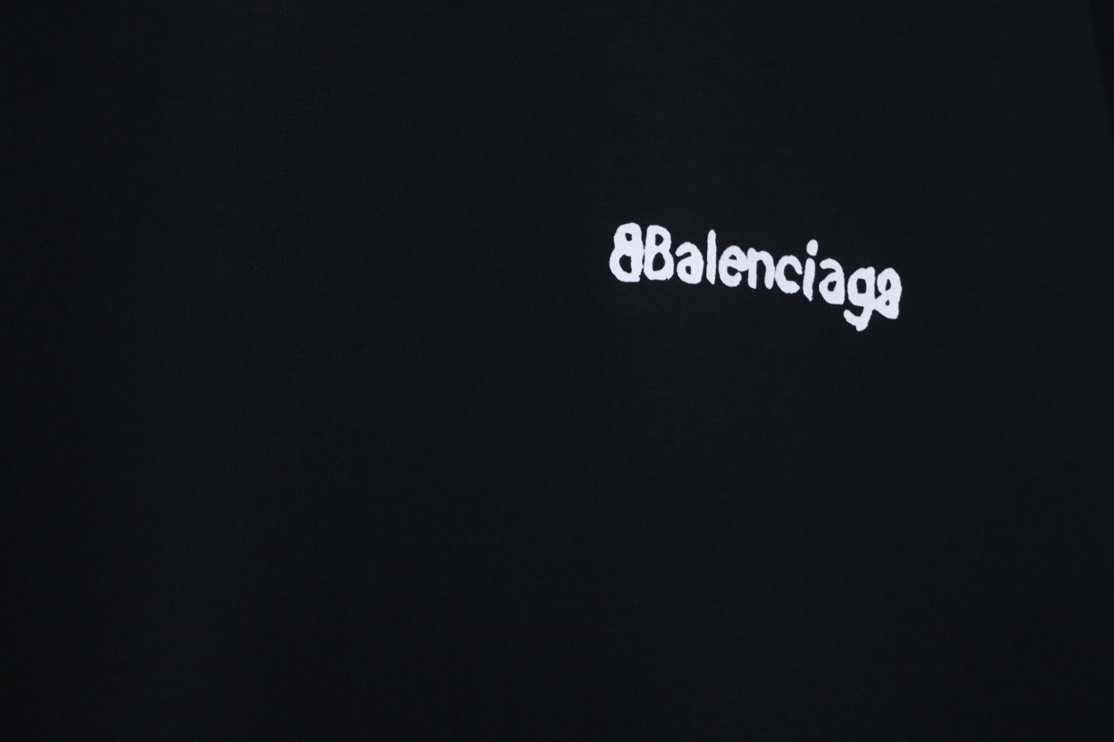 Balenciaga BLCG 24SS Graffiti Small Letters Printed Short Sleeve T-Shirt black