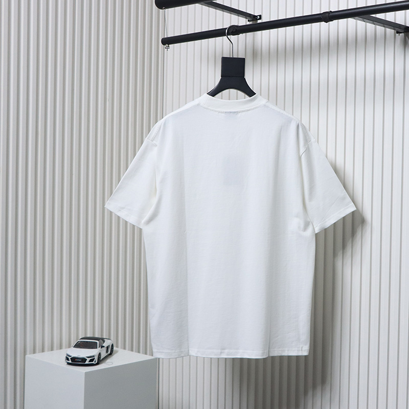 Balenciaga BLCG 24SS Graffiti Small Letters Printed Short Sleeve T-Shirt White