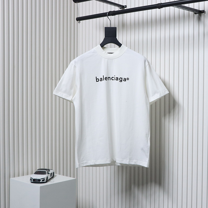 Balenciaga BLCG 24ss small R logo printed short-sleeved T-shirt white