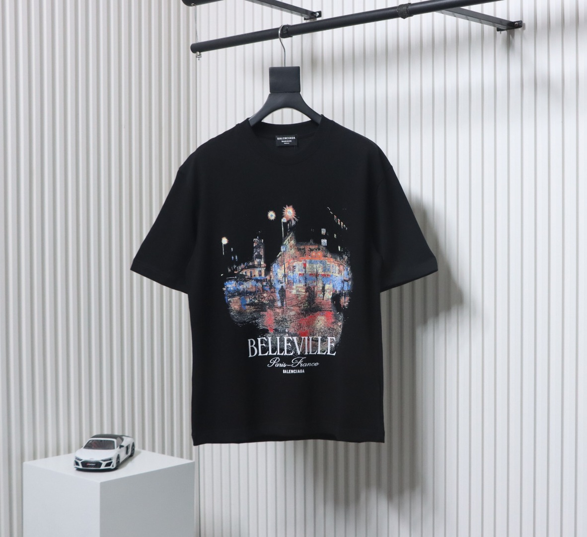 Balenciaga BLCG Night Scene Printed Short Sleeve T-shirt Black