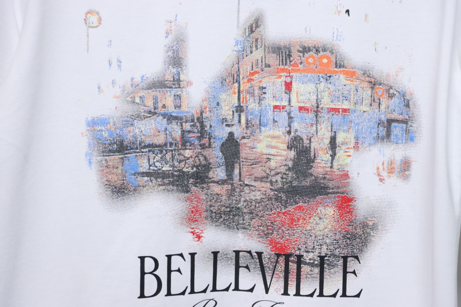 Balenciaga BLCG Night Scene Printed Short Sleeve T-shirt White