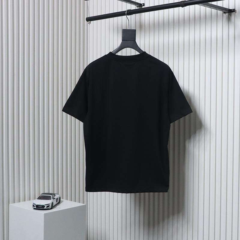 Balenciaga Classic Front and Back Letter Printed Short Sleeve Black