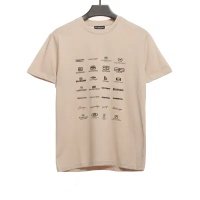 Balenciaga classic logo short sleeves khaki 01