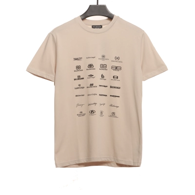 Balenciaga classic logo short sleeves khaki 01