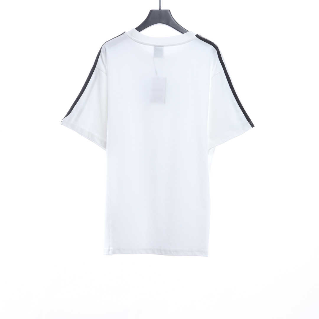 Balenciaga co-branded clover embroidered short sleeves White