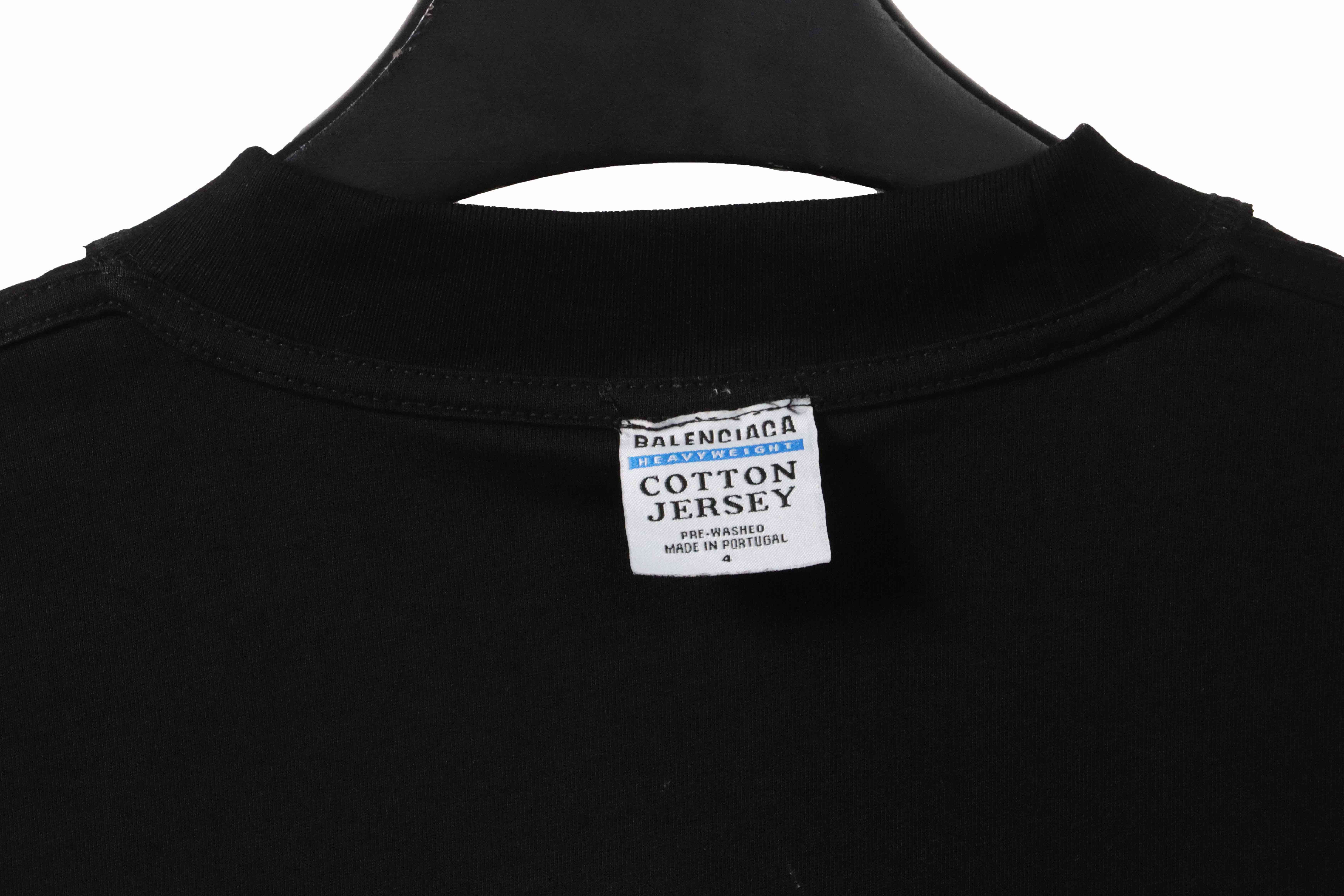 Balenciaga co-branded eBay embroidered letter short sleeve black