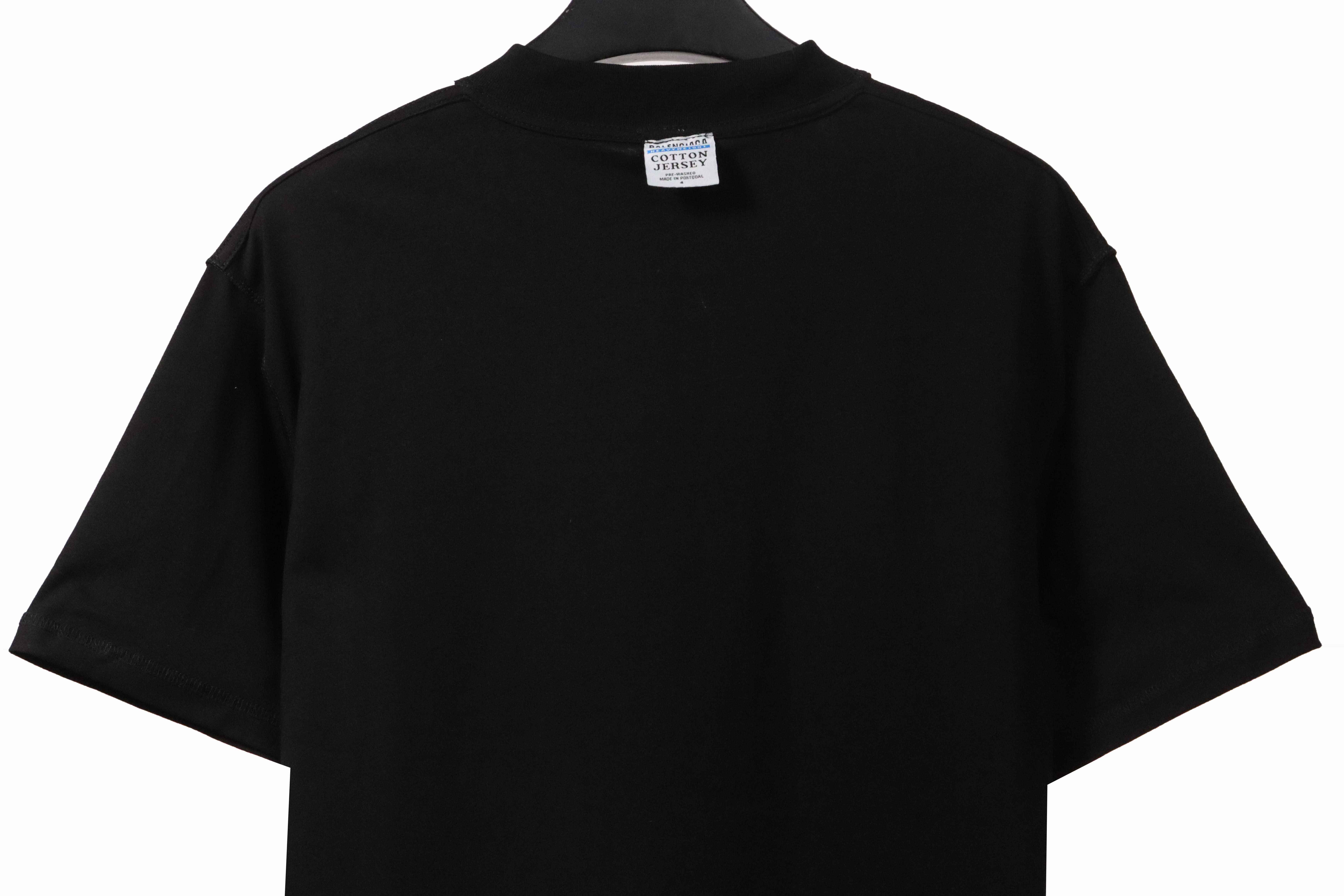 Balenciaga co-branded eBay embroidered letter short sleeve black
